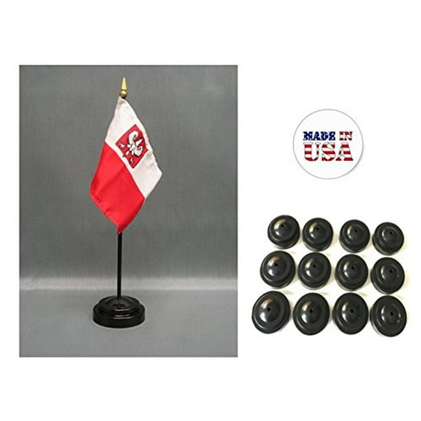 Poland Eagle Miniature Fabric Hand Held Table Top Desk Flag Polyester 4" x 6" Poland Eagle Miniature Fabric Hand Held Table Top Desk Flag Polyester 4" x 6"